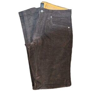 prAna Corduroy Pants Mens 32x34 Brown Saxton Stretch Organic Cotton 5-Pocket